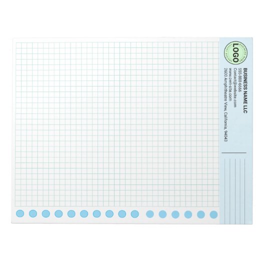 Custom Graph Paper Logo Pad (Grid Sheets, Squares) Notitieblok (Voorkant)