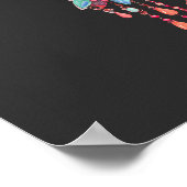 Custom Grappig Blauw Roze Halloween Suiker Schedel Poster (Hoek)