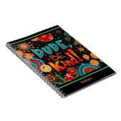 Custom Grappig Kleurrijke Dude Be Kind Happy Notitieboek (Rechterzijde)
