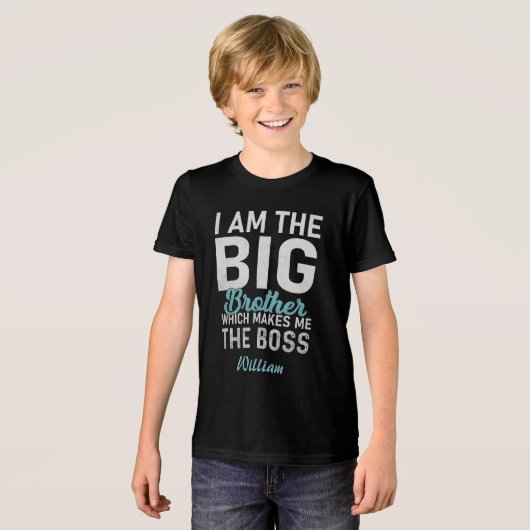 Custom Grappig Quote Ik ben de Big-Brother Black Tri-Blend Shirt (Voorkant volledig)