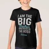Custom Grappig Quote Ik ben de Big-Brother Black Tri-Blend Shirt (Voorkant)
