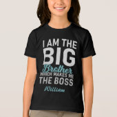 Custom Grappig Quote Ik ben de Big-Brother Black Tri-Blend Shirt (Voorkant)
