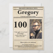 Custom Grappig Quote Retro Krant 100e Verjaardag Kaart (Voorkant)