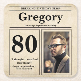 Custom Grappig Quote Retro Krant 80e Verjaardag Kartonnen Onderzetters