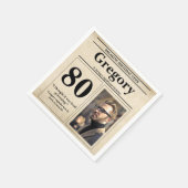 Custom Grappig Quote Retro Krant 80e Verjaardag Servet (Hoek)