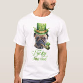 Custom Grappige Hond foto St. Patrick's Day T-shirt (Voorkant)