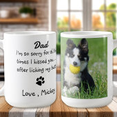Custom Grappige Hond Papa Foto Koffiemok