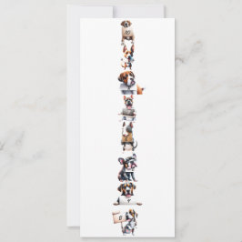 Custom Grappige Honden met Signs Countdown Nieuwja Feestdagenkaart