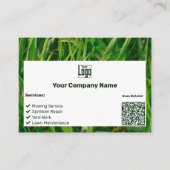 Custom Grass Afbeelding Groen Wit Logo CTA Lijst Q Visitekaartje (Voorkant)