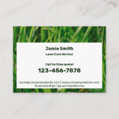 Custom Grass Afbeelding Groen Wit Logo CTA Lijst Q Visitekaartje (Achterkant)