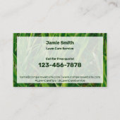 Custom Grass Afbeelding Groen Wit Logo QR Visitekaartje (Achterkant)