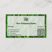 Custom Grass Afbeelding Groen Wit Logo QR Visitekaartje (Voorkant)