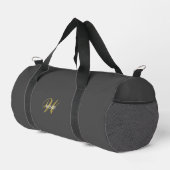 Custom Gray Black Monogram Initial Sport Gym Plunjezak (Rechterhoek)