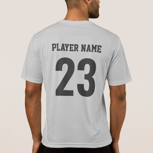Custom Gray Mens Active Sports Team Jersey T-shirt (Achterkant)