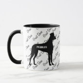 CUSTOM Great Dane Dog Silhouette Mok (Links)