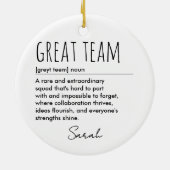 Custom Great Team Definition Personalized Keramisch Ornament (Achterkant)