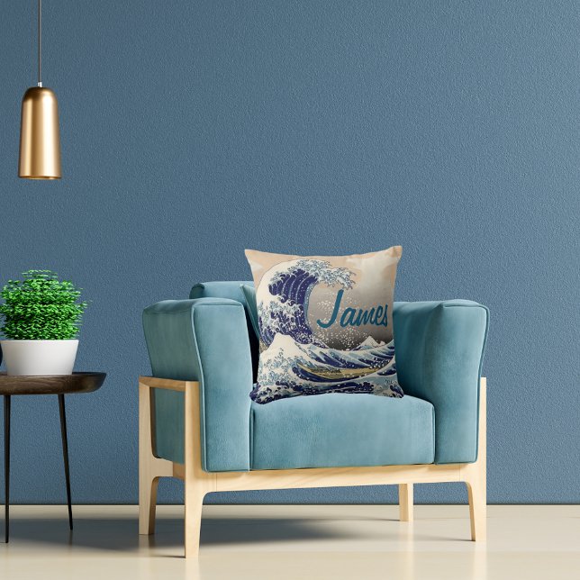 Custom Great Wave traditionele Japanse kunst Kussen (Creator heeft geüpload)