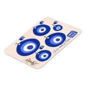 Custom Greek evil eye illustration with lizzard  Magneet (Linkerzijde)