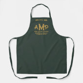 Custom Green and Gold Monogram Business Schort (Voorkant)
