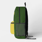 Custom Green and Yellow Bedrukte Rugzak (Rechts)