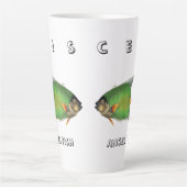 Custom Green Angel Fish Pisces Astrological Sign Latte Mok (Voorkant)