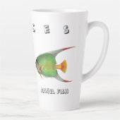 Custom Green Angel Fish Pisces Astrological Sign Latte Mok (Rechts)
