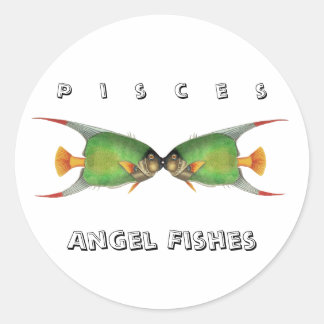 Custom Green Angel Fish Pisces Astrological Sign Ronde Sticker