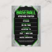 Custom Green Baseball Trading Kaart Baseball Playe Contactkaartje (Achterkant)