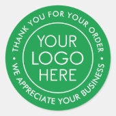 Custom Green Bedankt Sticker met Logo (Voorkant)