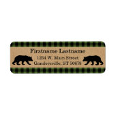 Custom Green Black Country Check Plaid Pattern Etiket (Voorkant)