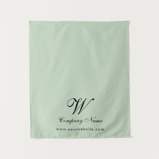 Custom Green Business Table Runner Banner Script Wandkleed (Voorkant)