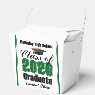Custom Green Class of 2026 Graduation Party Bedankdoosjes