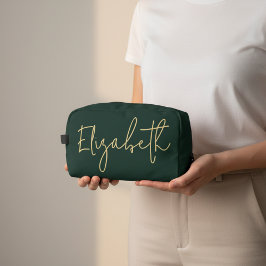 Custom Green Cosmetic Pouch Gift for Mom & Grandma Toilettasje