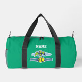Custom green duffle bag for tennis player plunjezak (Achterkant)