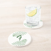 Custom Green Fern Monogram Onderzetters door Chery (Zijkant)