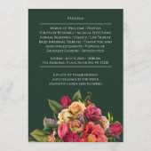 Custom Green Floral Funeral Memorial Programme Programmakaart (Achterkant)