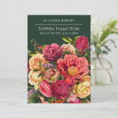 Custom Green Floral Funeral Memorial Programme Programmakaart (Staand voorkant)