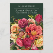 Custom Green Floral Funeral Memorial Programme Programmakaart (Voorkant)