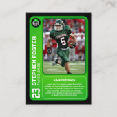 Custom Green Football Trading Kaart Photo Stats Contactkaartje (Voorkant)