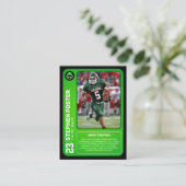 Custom Green Football Trading Kaart Photo Stats Contactkaartje (Staand voorkant)