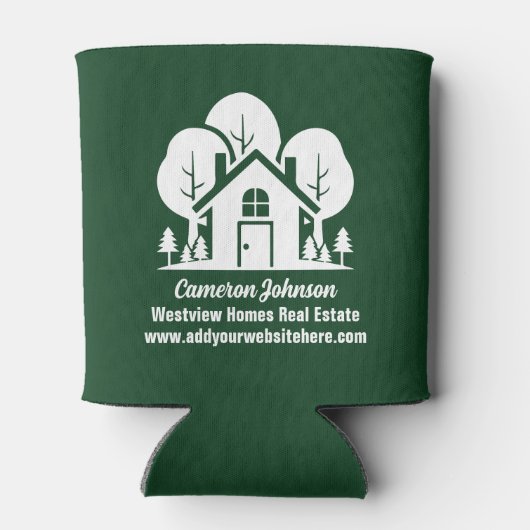 Custom Green Forest House Real Estate Company Blikjeskoeler (Achterkant)