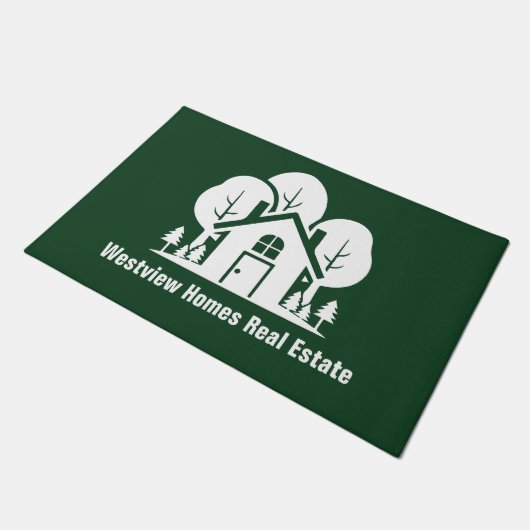 Custom Green Forest House Real Estate Company Deurmat (Schuin)