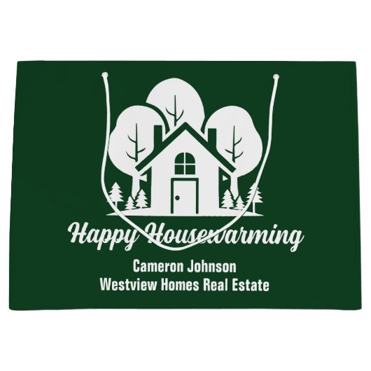 Custom Green Forest House Real Estate Company Groot Cadeauzakje (Voorkant)