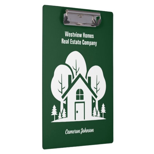 Custom Green Forest House Real Estate Company Klembord (Rechts)