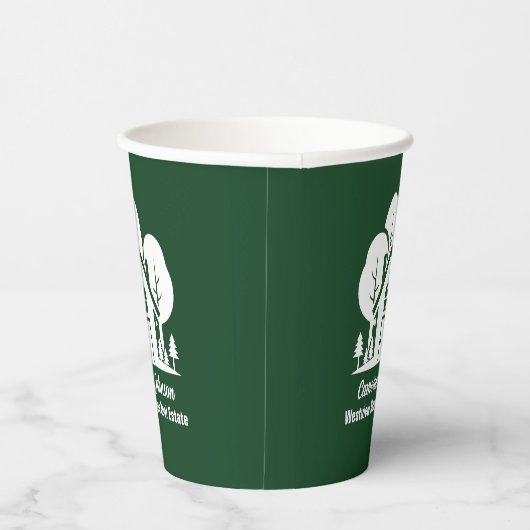 Custom Green Forest House Real Estate Company Papieren Bekers (Rechts)