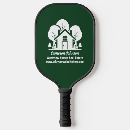 Custom Green Forest House Real Estate Company Pickleball Paddle (Voorkant)