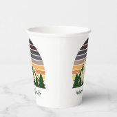 Custom Green Forest Mountain Party Papieren Bekers (Rechts)