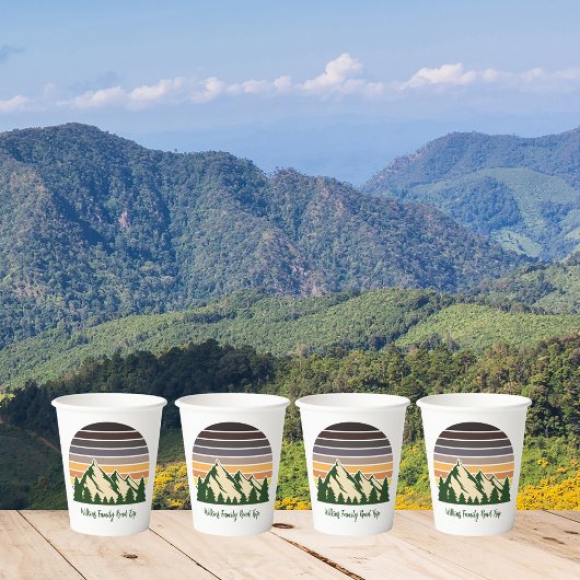 Custom Green Forest Mountain Party Papieren Bekers