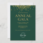Custom green Gold confetti logo Gala corporate Kaart (Voorkant)