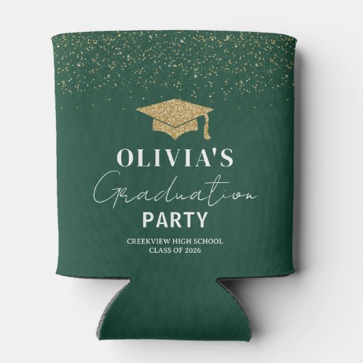 Custom Green Graduation Party Blikjeskoeler (Achterkant)